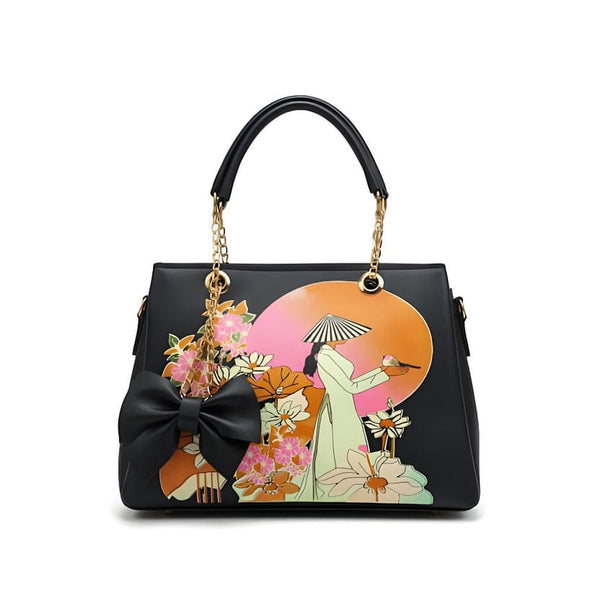 Black Lady Garden Canvas Bag